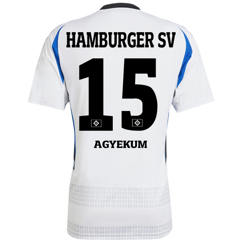 Kinder Joel Agyekum #15 Weiß Blau Heimtrikot Trikot 2024/25 T-Shirt Österreich