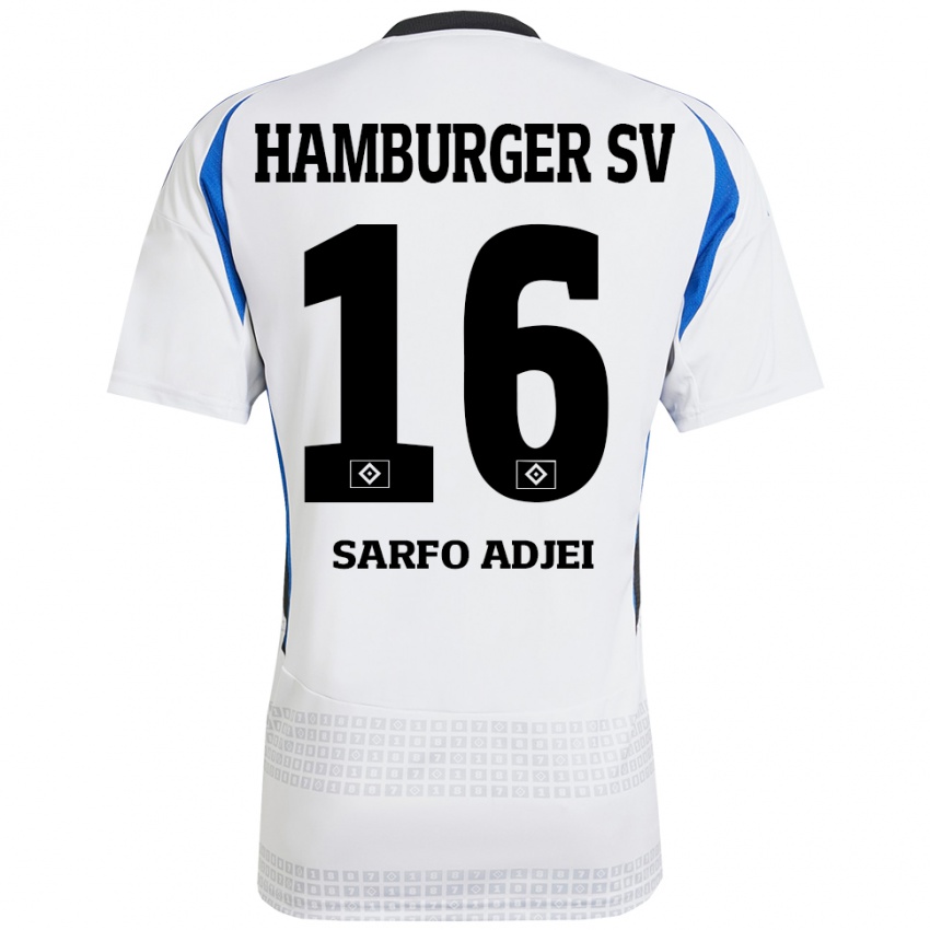 Kinder Maximilian Sarfo-Adjei #16 Weiß Blau Heimtrikot Trikot 2024/25 T-Shirt Österreich