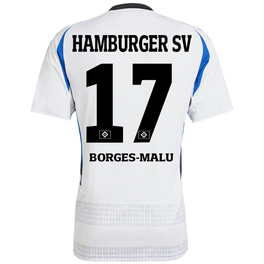 Kinder Louis Borges-Malu #17 Weiß Blau Heimtrikot Trikot 2024/25 T-Shirt Österreich