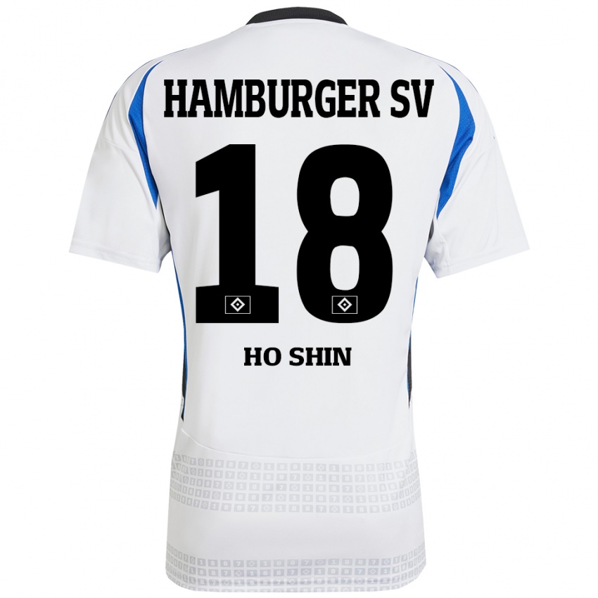 Kinder Jae Ho Shin #18 Weiß Blau Heimtrikot Trikot 2024/25 T-Shirt Österreich