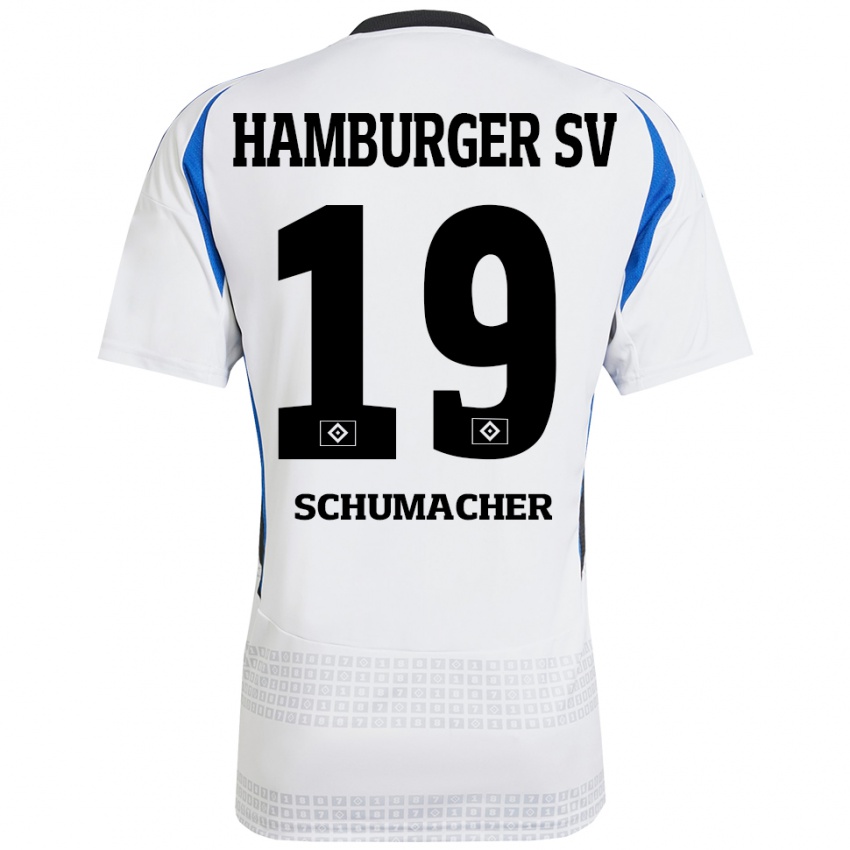 Kinder Lukas Schumacher #19 Weiß Blau Heimtrikot Trikot 2024/25 T-Shirt Österreich