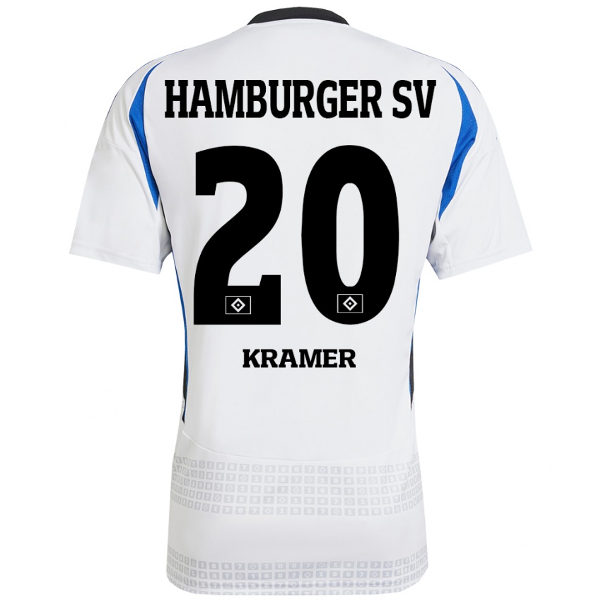 Kinder Timon Kramer #20 Weiß Blau Heimtrikot Trikot 2024/25 T-Shirt Österreich