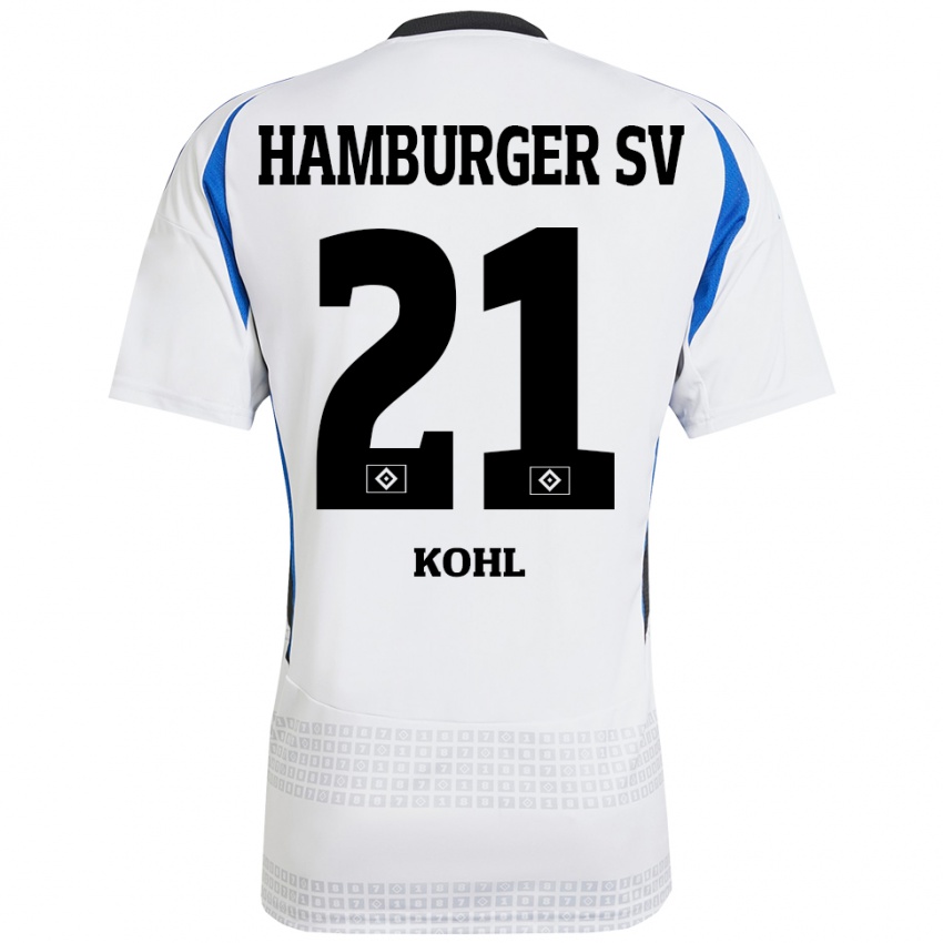 Kinder Ohene Köhl #21 Weiß Blau Heimtrikot Trikot 2024/25 T-Shirt Österreich