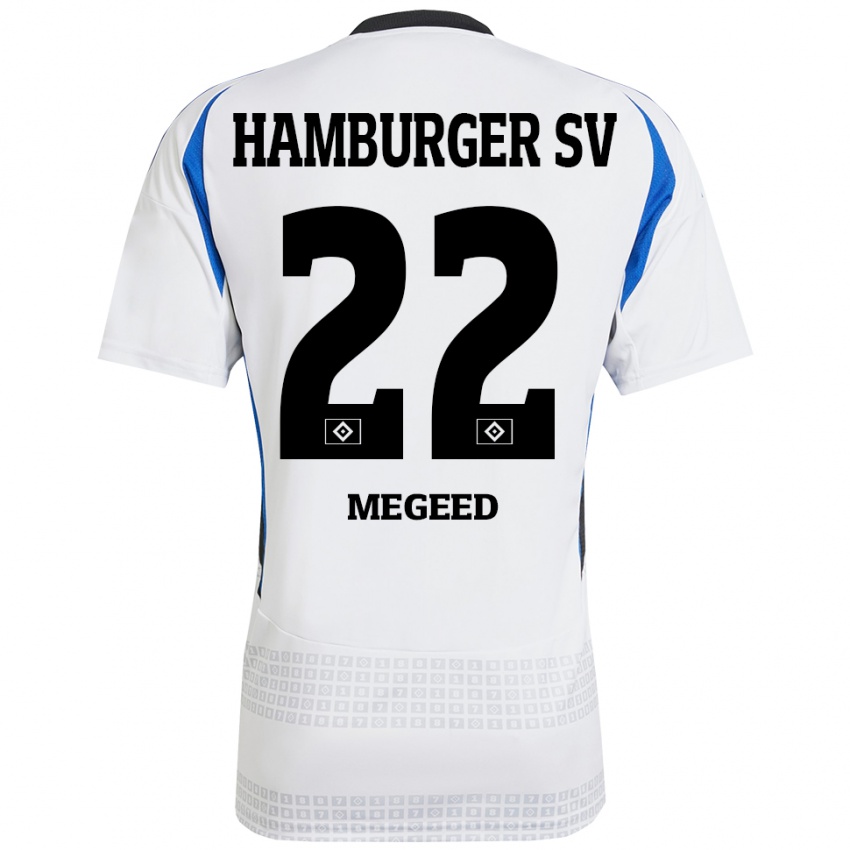 Kinder Omar Megeed #22 Weiß Blau Heimtrikot Trikot 2024/25 T-Shirt Österreich