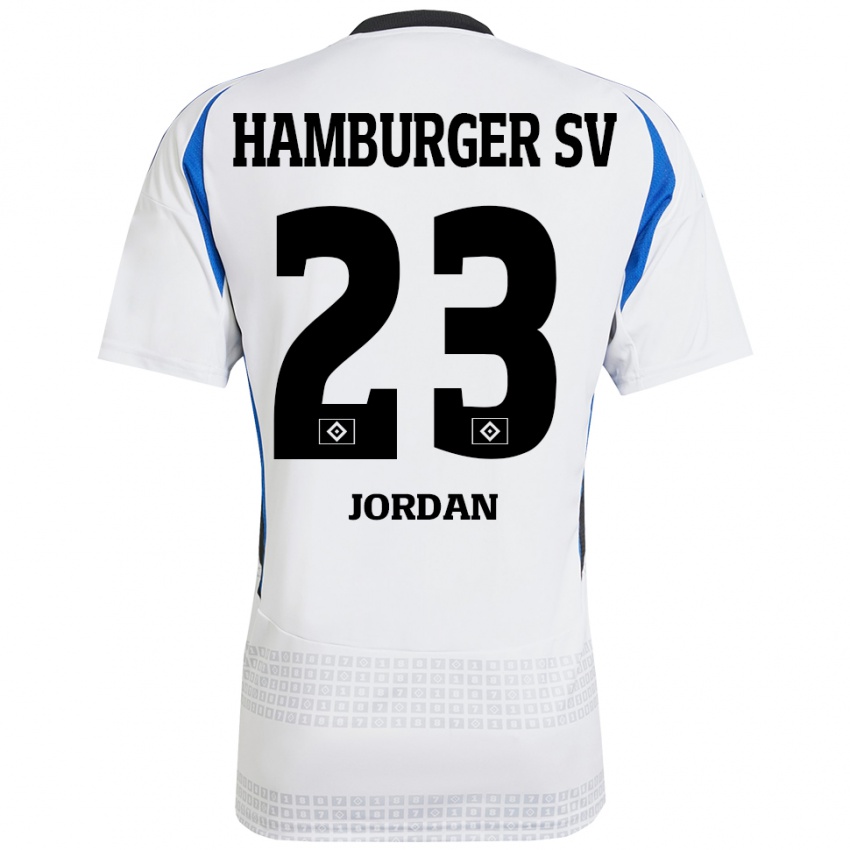 Kinder Dominik Jordan #23 Weiß Blau Heimtrikot Trikot 2024/25 T-Shirt Österreich