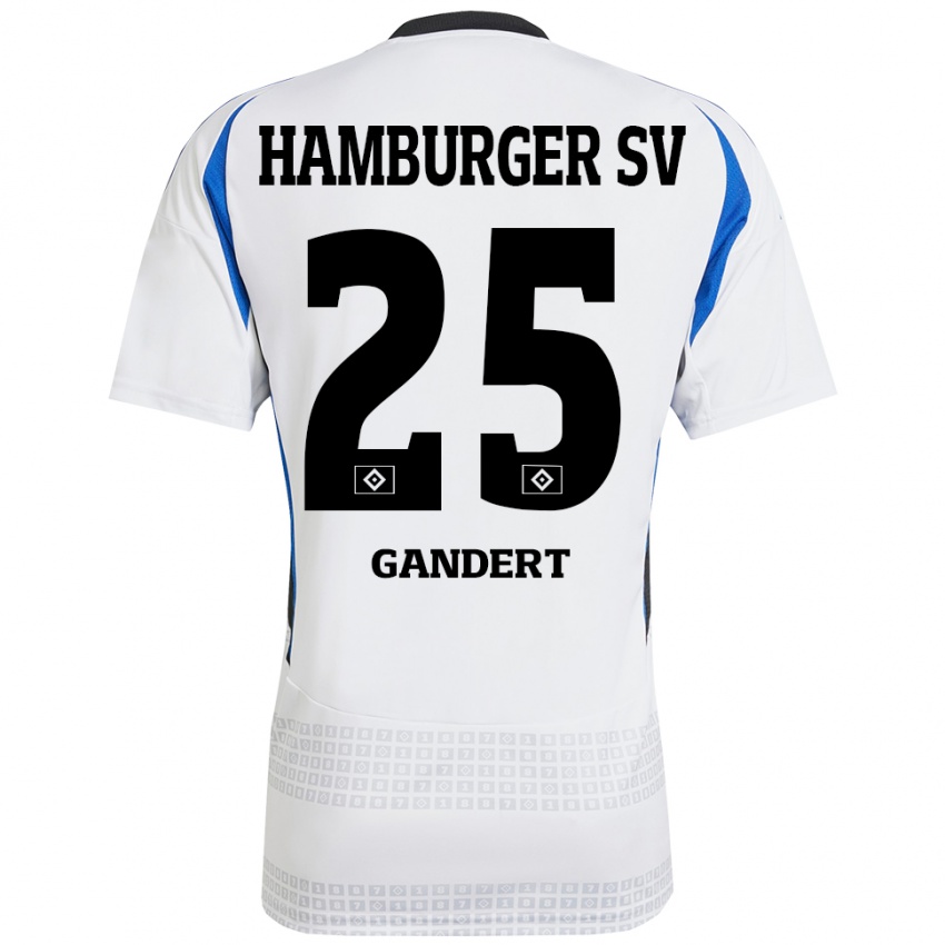 Kinder Jeremy Gandert #25 Weiß Blau Heimtrikot Trikot 2024/25 T-Shirt Österreich