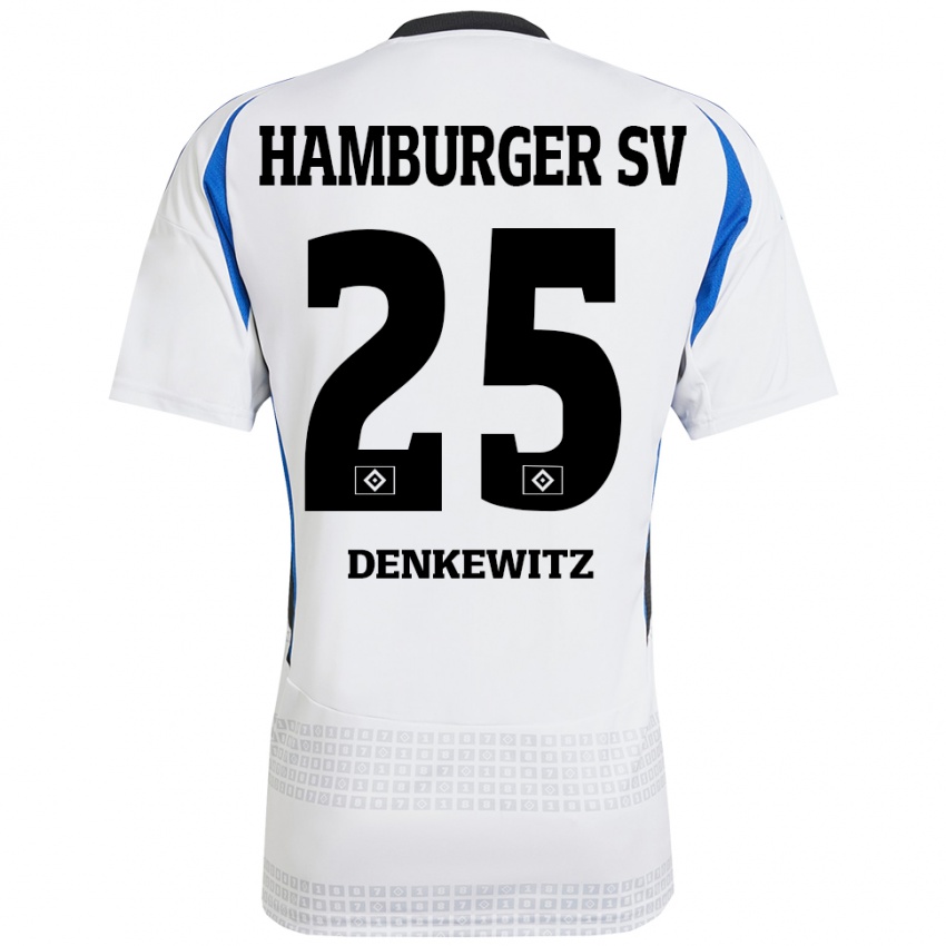 Kinder Nick Denkewitz #25 Weiß Blau Heimtrikot Trikot 2024/25 T-Shirt Österreich