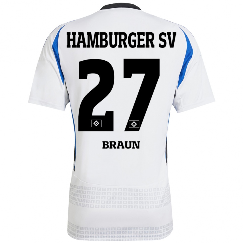 Kinder Elias Braun #27 Weiß Blau Heimtrikot Trikot 2024/25 T-Shirt Österreich