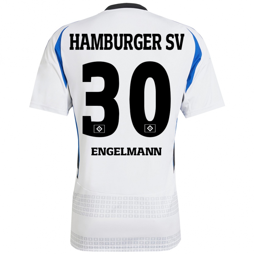 Kinder Timon Engelmann #30 Weiß Blau Heimtrikot Trikot 2024/25 T-Shirt Österreich