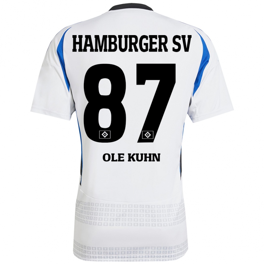 Kinder Niklas Ole Kühn #87 Weiß Blau Heimtrikot Trikot 2024/25 T-Shirt Österreich