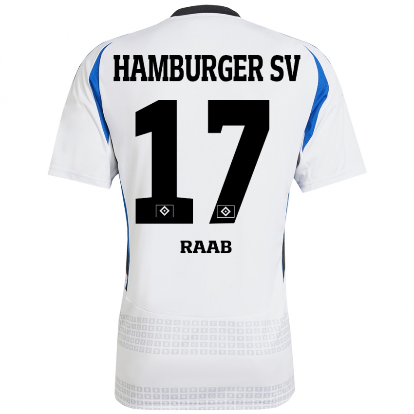 Kinder Lotte Raab #17 Weiß Blau Heimtrikot Trikot 2024/25 T-Shirt Österreich