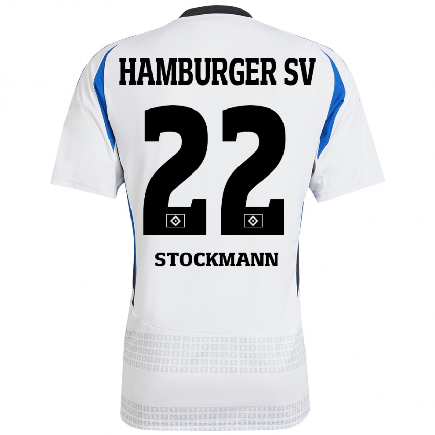 Kinder Sarah Stöckmann #22 Weiß Blau Heimtrikot Trikot 2024/25 T-Shirt Österreich