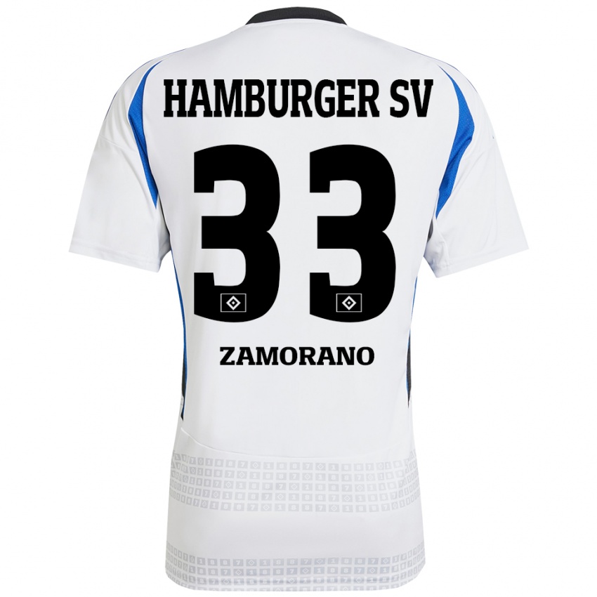 Kinder Jolina Zamorano #33 Weiß Blau Heimtrikot Trikot 2024/25 T-Shirt Österreich