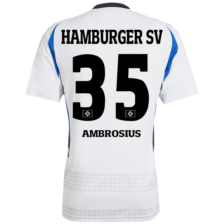 Kinder Stephan Ambrosius #35 Weiß Blau Heimtrikot Trikot 2024/25 T-Shirt Österreich