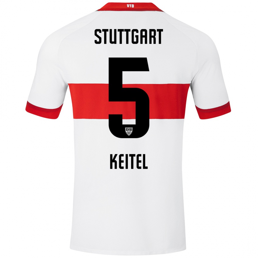 Kinder Yannik Keitel #5 Weiß Rot Heimtrikot Trikot 2024/25 T-Shirt Österreich