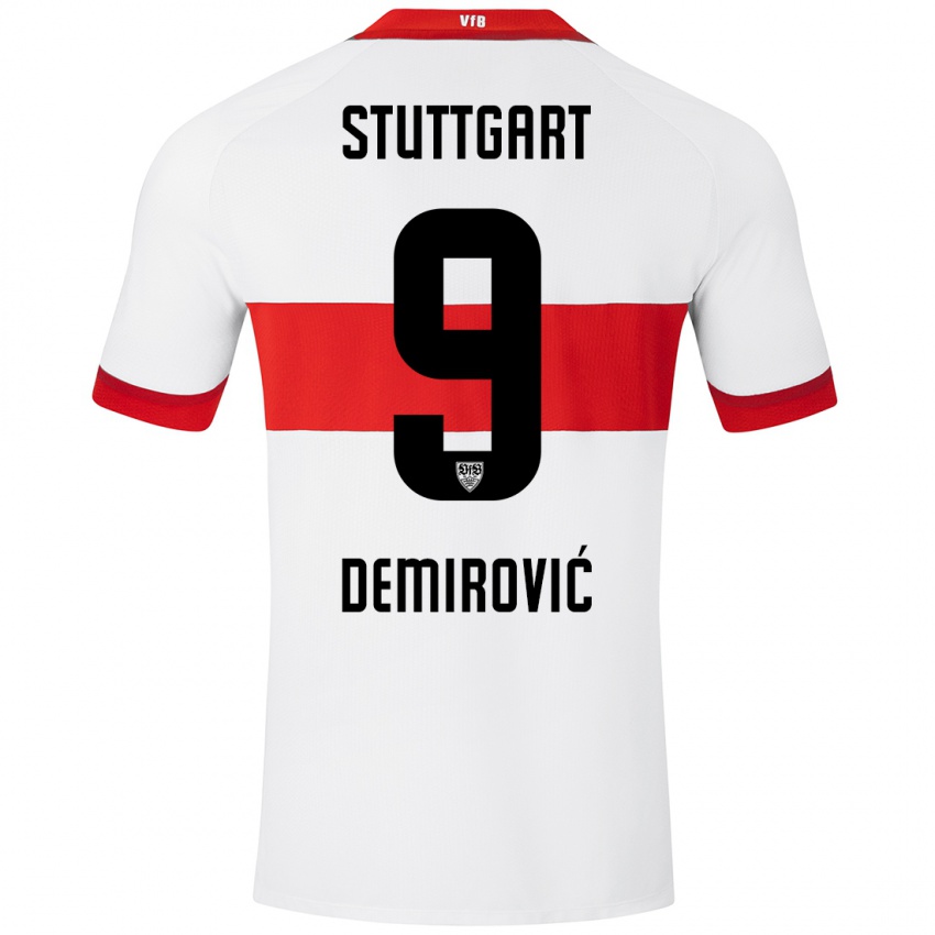 Kinder Ermedin Demirovic #9 Weiß Rot Heimtrikot Trikot 2024/25 T-Shirt Österreich