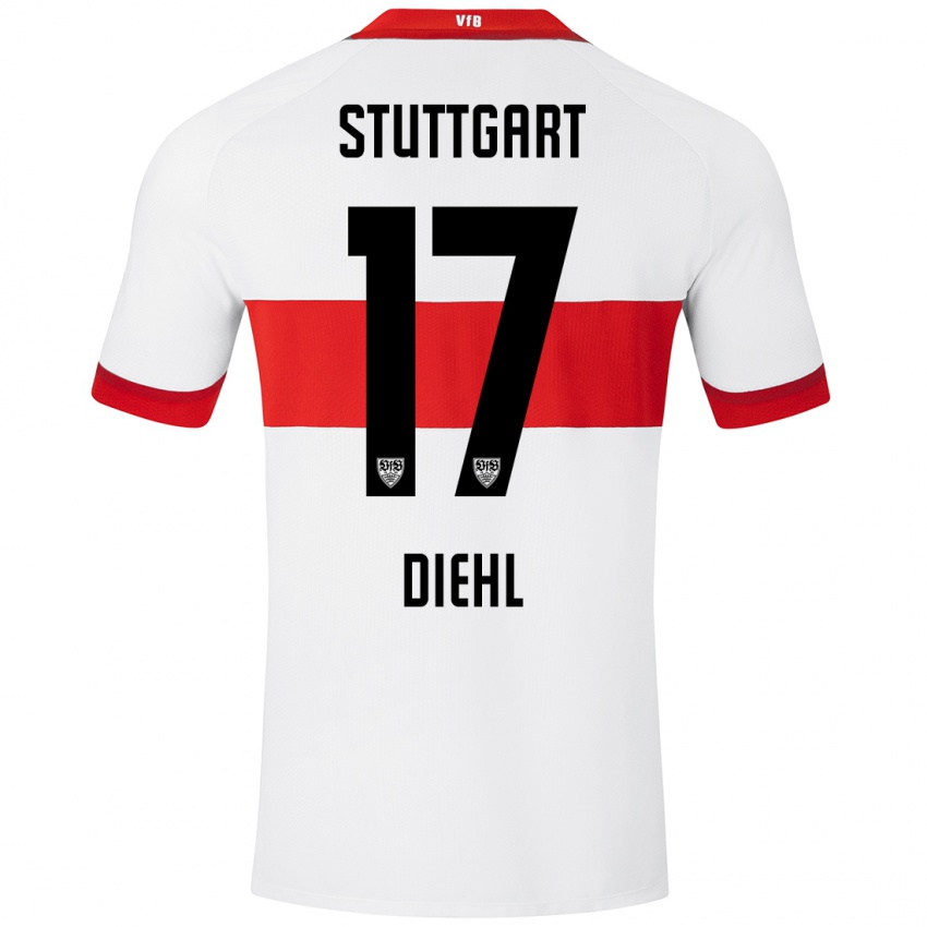 Kinder Justin Diehl #17 Weiß Rot Heimtrikot Trikot 2024/25 T-Shirt Österreich