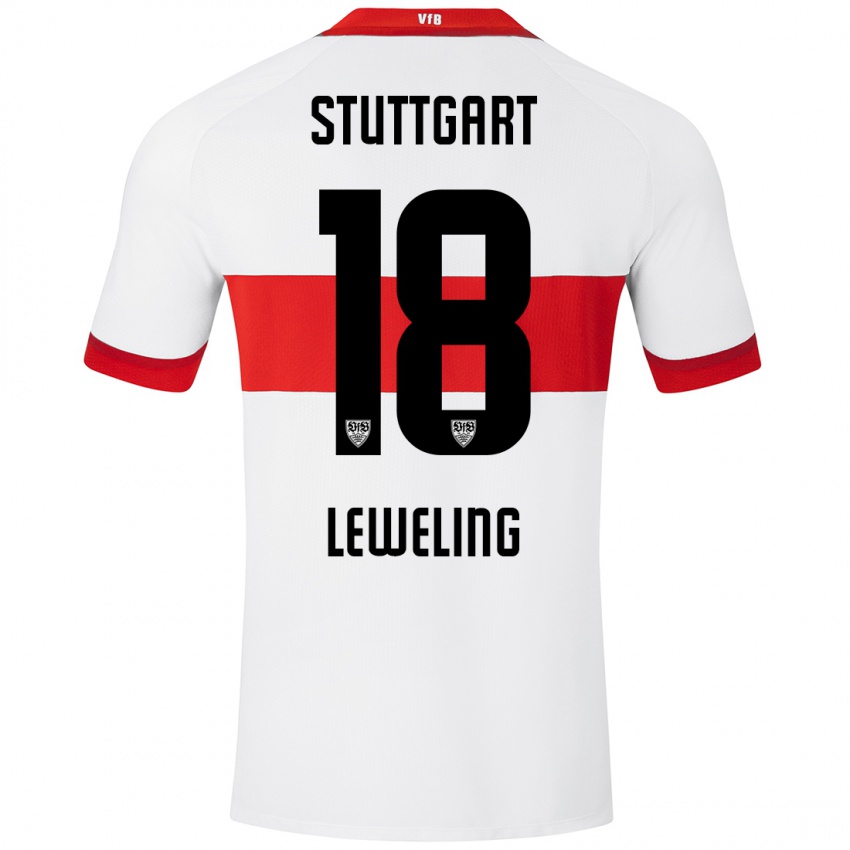 Kinder Jamie Leweling #18 Weiß Rot Heimtrikot Trikot 2024/25 T-Shirt Österreich