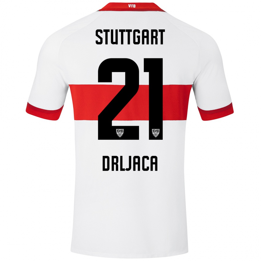 Kinder Stefan Drljaca #21 Weiß Rot Heimtrikot Trikot 2024/25 T-Shirt Österreich