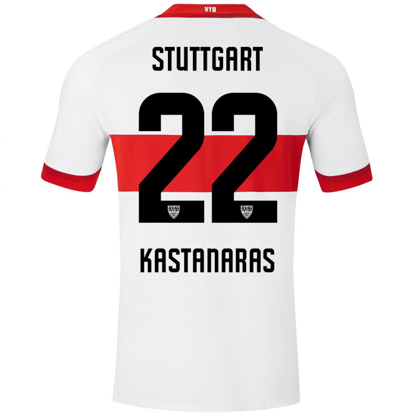 Kinder Thomas Kastanaras #22 Weiß Rot Heimtrikot Trikot 2024/25 T-Shirt Österreich