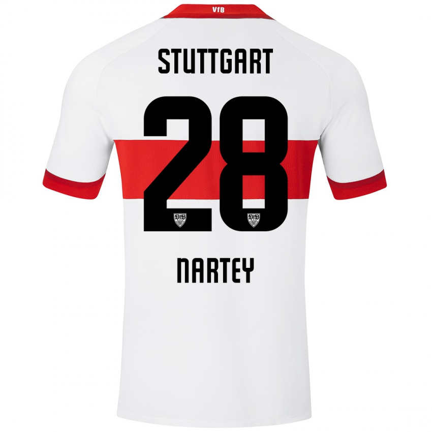 Kinder Nikolas Nartey #28 Weiß Rot Heimtrikot Trikot 2024/25 T-Shirt Österreich