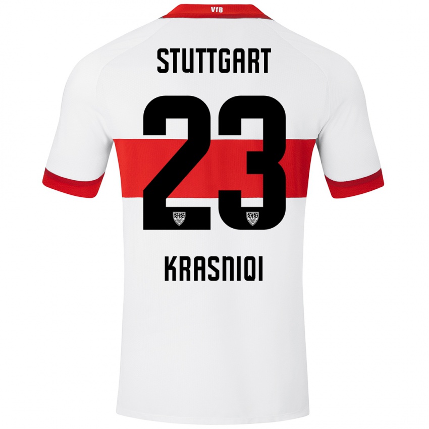 Kinder Elton Krasniqi #23 Weiß Rot Heimtrikot Trikot 2024/25 T-Shirt Österreich