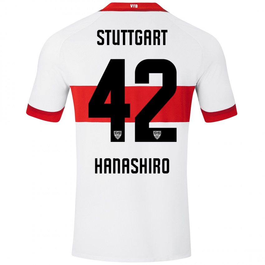 Kinder Rinto Hanashiro #42 Weiß Rot Heimtrikot Trikot 2024/25 T-Shirt Österreich