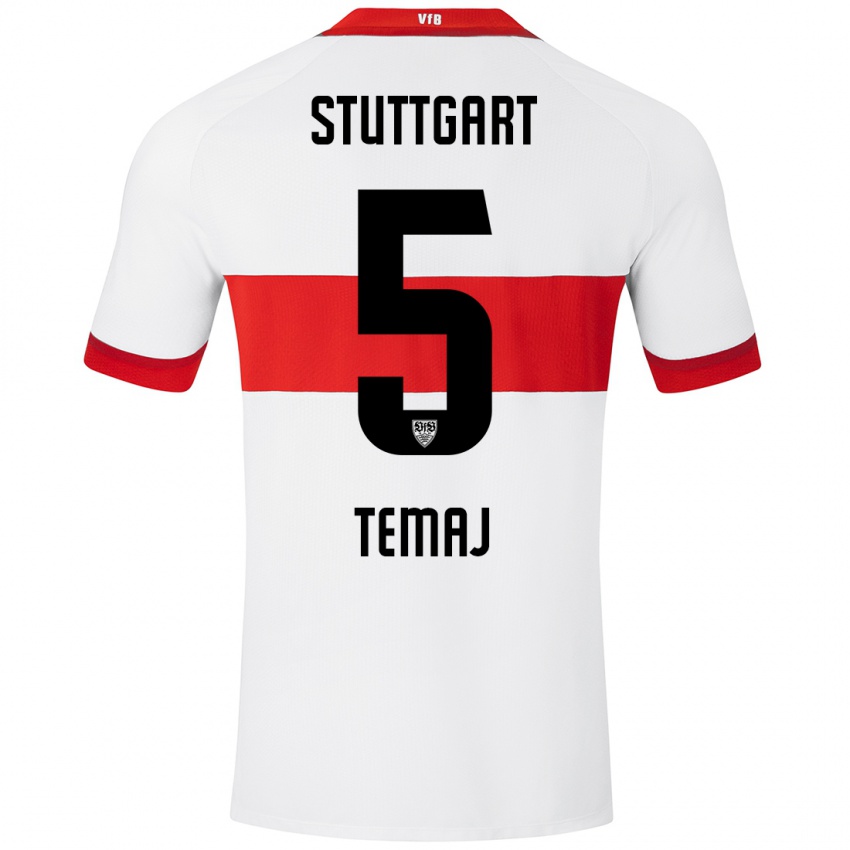 Kinder Laureta Temaj #5 Weiß Rot Heimtrikot Trikot 2024/25 T-Shirt Österreich