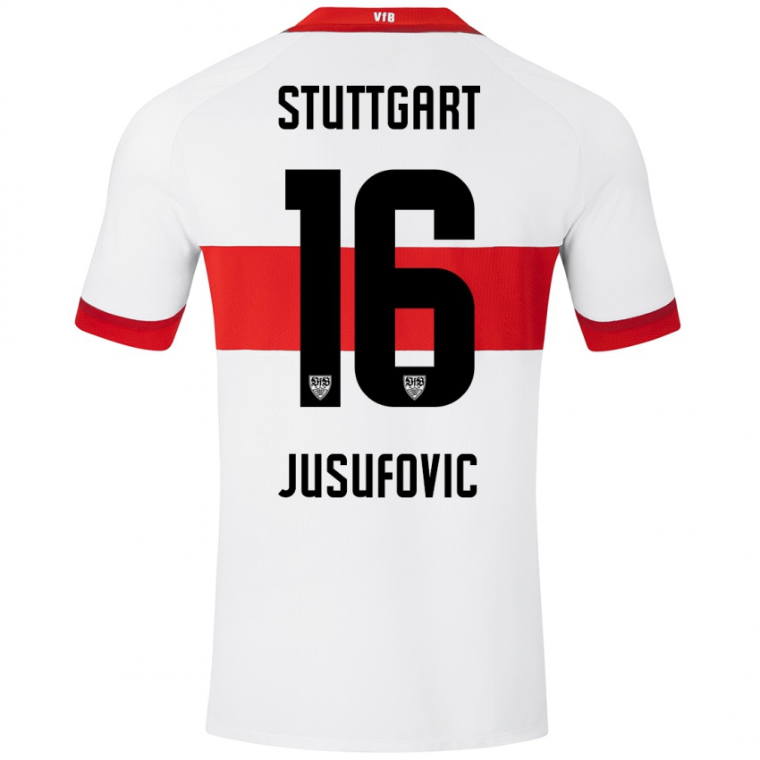 Kinder Farah Jusufović #16 Weiß Rot Heimtrikot Trikot 2024/25 T-Shirt Österreich