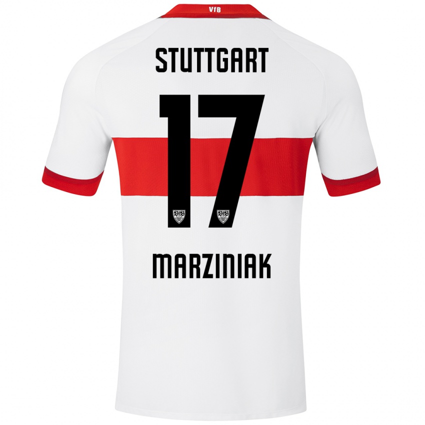 Kinder Chiara Marziniak #17 Weiß Rot Heimtrikot Trikot 2024/25 T-Shirt Österreich