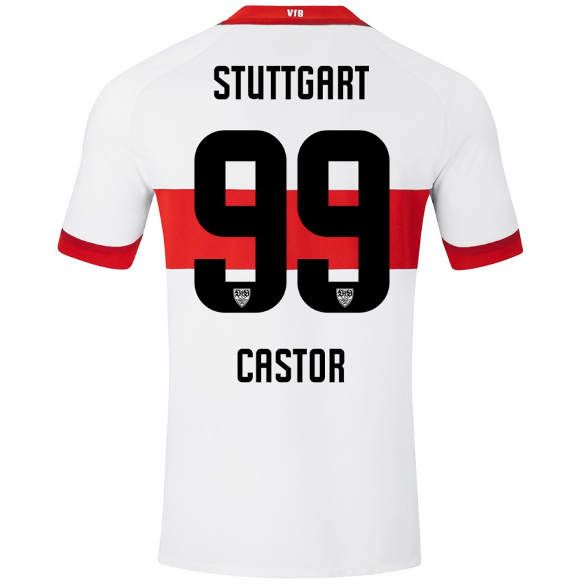 Kinder Gillian Castor #99 Weiß Rot Heimtrikot Trikot 2024/25 T-Shirt Österreich