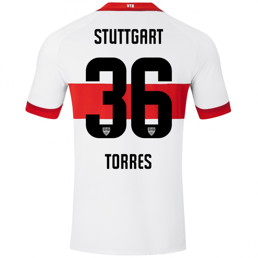 Kinder Yohann Torres #36 Weiß Rot Heimtrikot Trikot 2024/25 T-Shirt Österreich