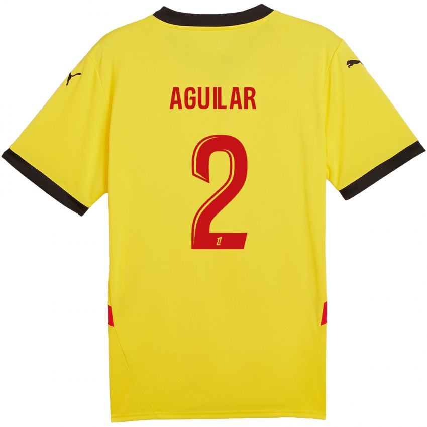 Kinder Ruben Aguilar #2 Gelb Rot Heimtrikot Trikot 2024/25 T-Shirt Österreich