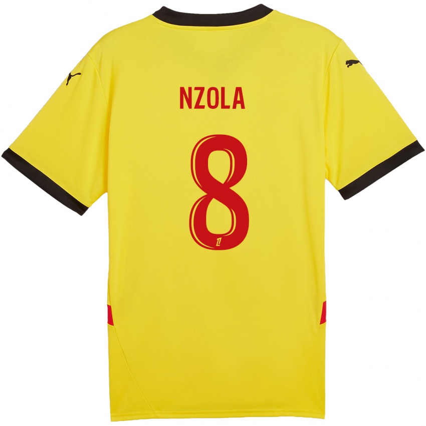 Kinder M'bala Nzola #8 Gelb Rot Heimtrikot Trikot 2024/25 T-Shirt Österreich