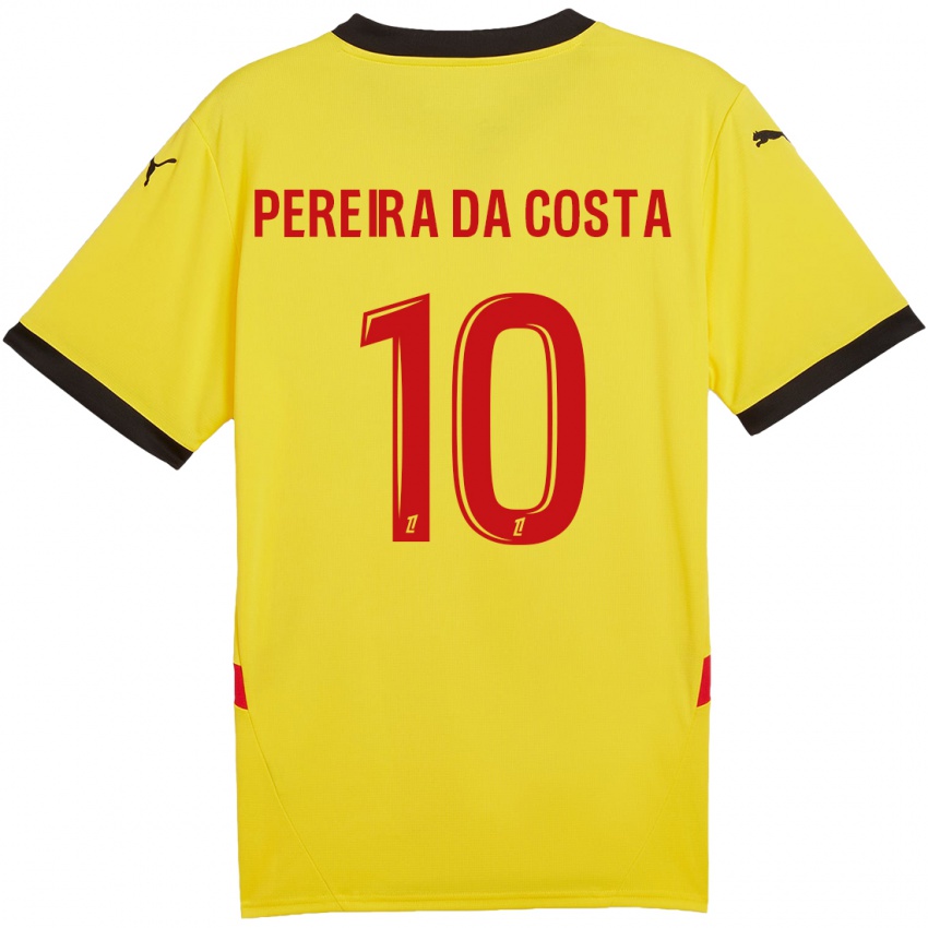 Kinder David Pereira Da Costa #10 Gelb Rot Heimtrikot Trikot 2024/25 T-Shirt Österreich