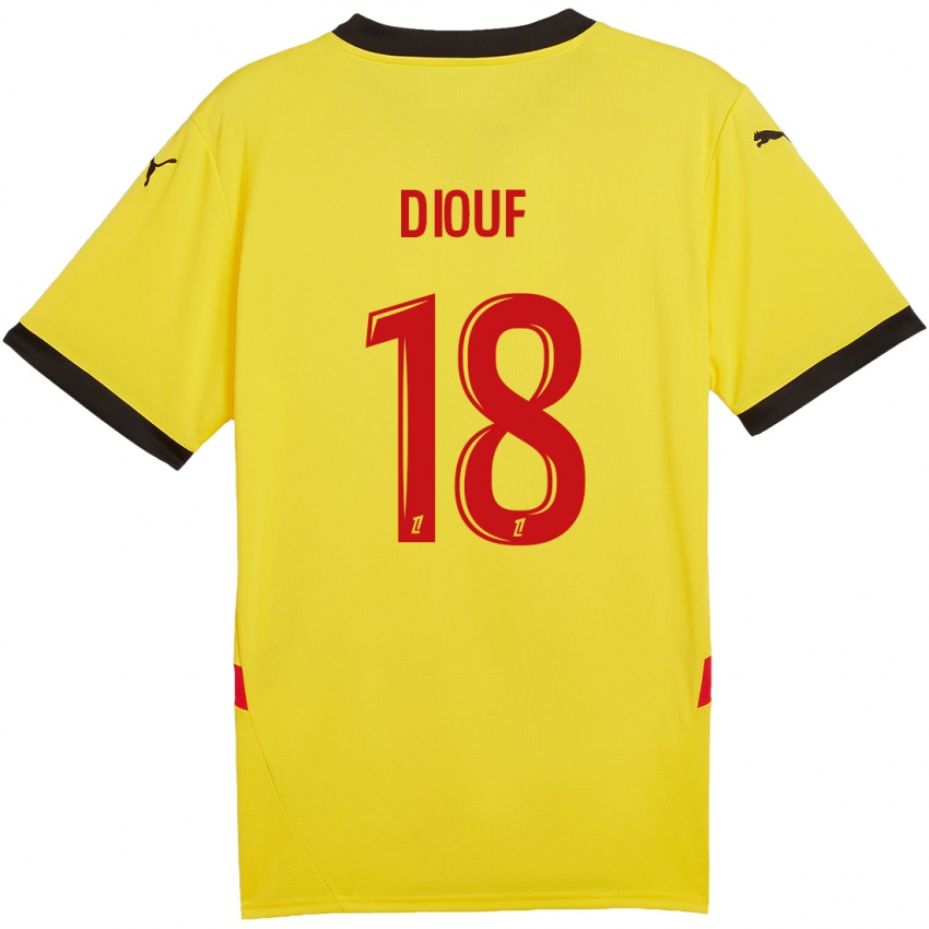 Kinder Andy Diouf #18 Gelb Rot Heimtrikot Trikot 2024/25 T-Shirt Österreich