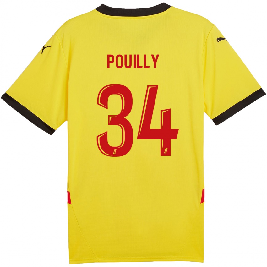 Kinder Tom Pouilly #34 Gelb Rot Heimtrikot Trikot 2024/25 T-Shirt Österreich