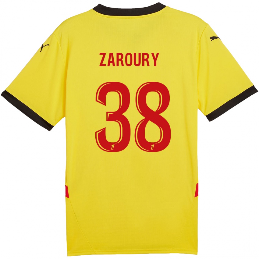 Kinder Anass Zaroury #38 Gelb Rot Heimtrikot Trikot 2024/25 T-Shirt Österreich