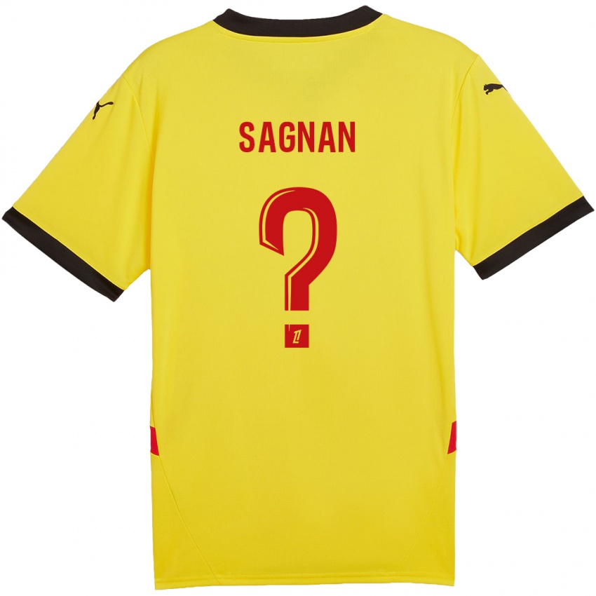 Kinder Souleymane Sagnan #0 Gelb Rot Heimtrikot Trikot 2024/25 T-Shirt Österreich