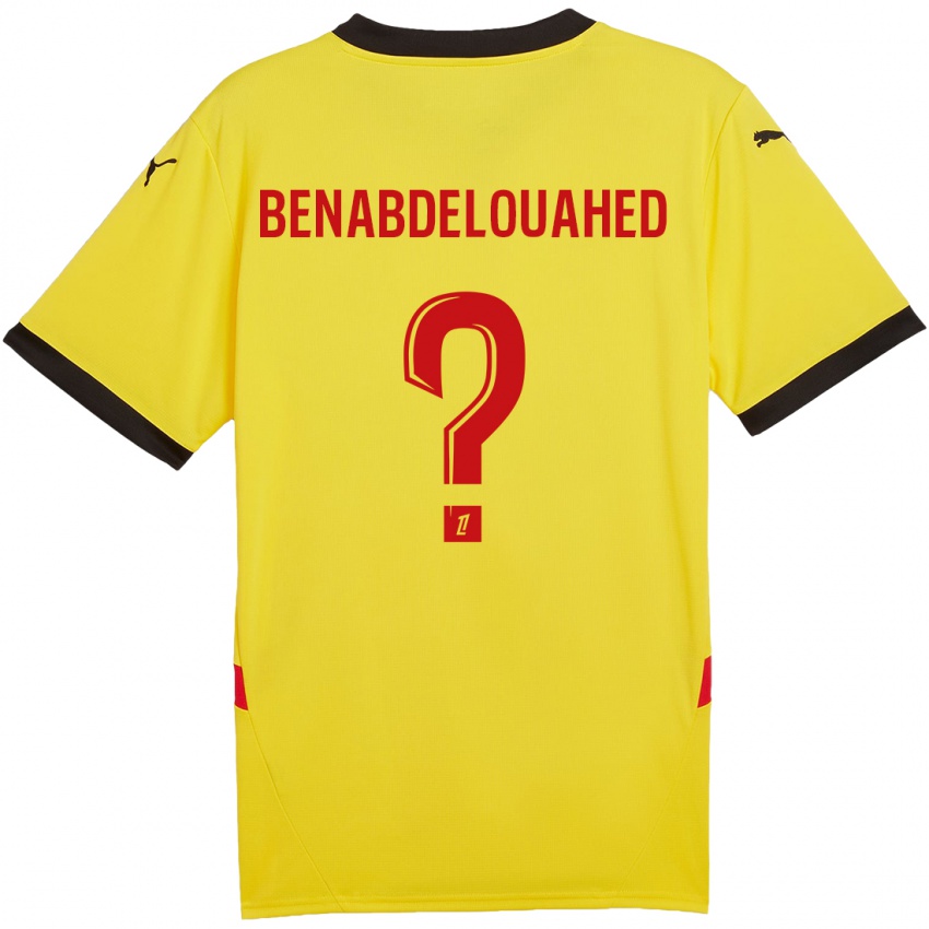 Kinder Kaïs Benabdelouahed #0 Gelb Rot Heimtrikot Trikot 2024/25 T-Shirt Österreich