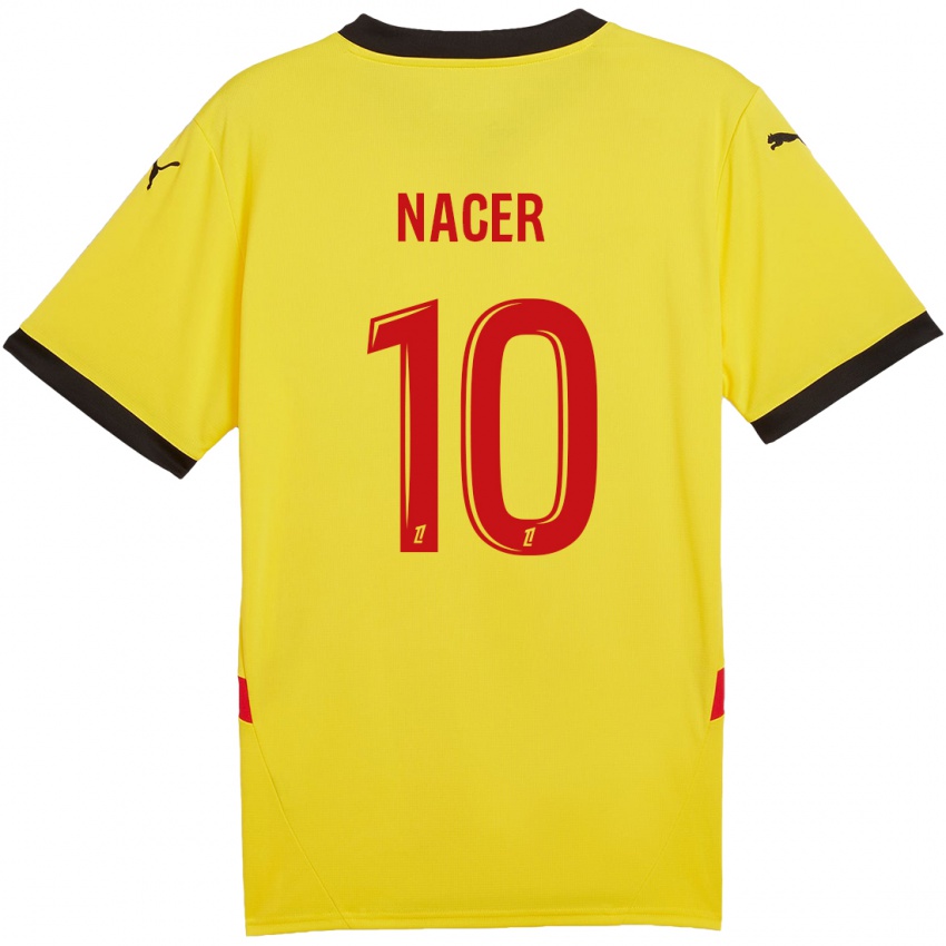 Kinder Myriem Nacer #10 Gelb Rot Heimtrikot Trikot 2024/25 T-Shirt Österreich