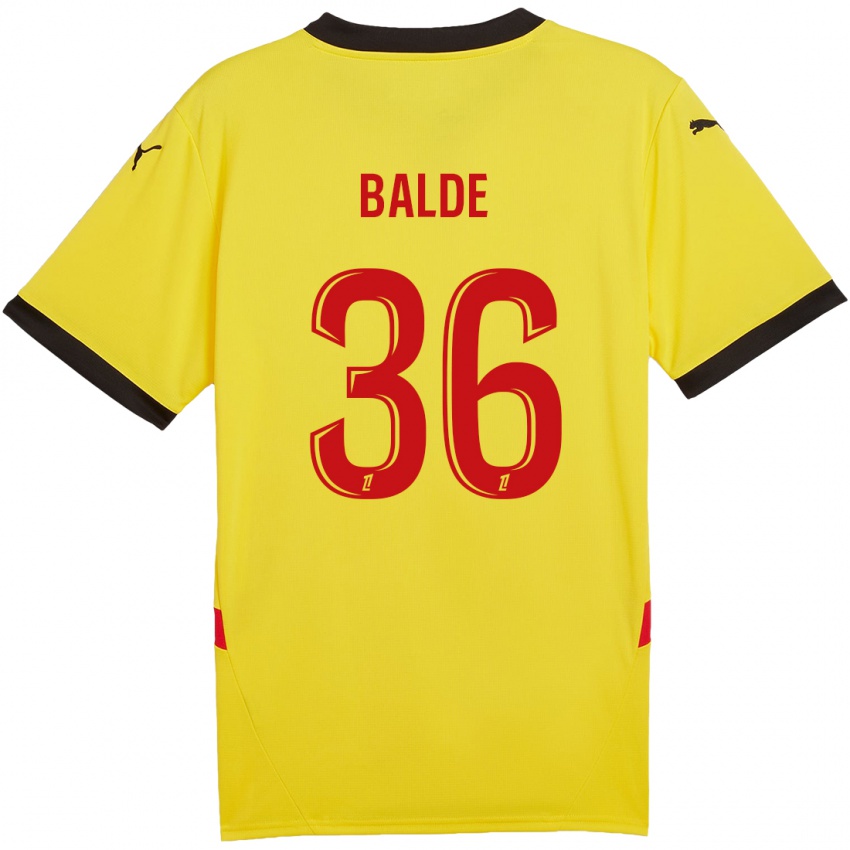 Kinder Ibrahima Baldé #36 Gelb Rot Heimtrikot Trikot 2024/25 T-Shirt Österreich