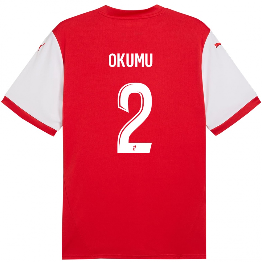 Kinder Joseph Okumu #2 Rot Weiß Heimtrikot Trikot 2024/25 T-Shirt Österreich