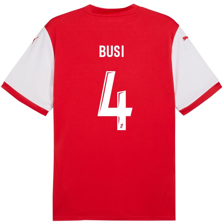 Kinder Maxime Busi #4 Rot Weiß Heimtrikot Trikot 2024/25 T-Shirt Österreich