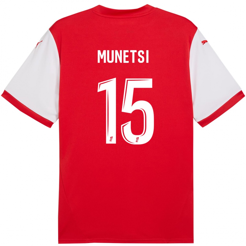 Kinder Marshall Munetsi #15 Rot Weiß Heimtrikot Trikot 2024/25 T-Shirt Österreich