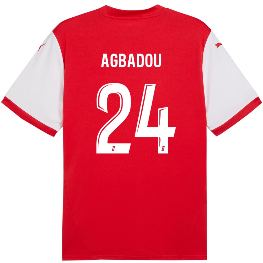 Kinder Emmanuel Agbadou #24 Rot Weiß Heimtrikot Trikot 2024/25 T-Shirt Österreich