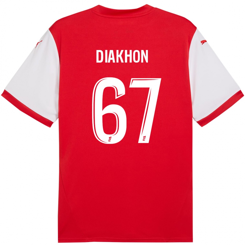 Kinder Mamadou Diakhon #67 Rot Weiß Heimtrikot Trikot 2024/25 T-Shirt Österreich