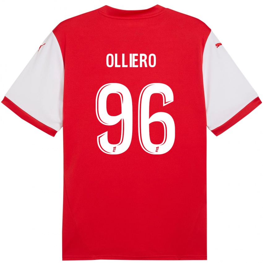 Kinder Alexandre Olliero #96 Rot Weiß Heimtrikot Trikot 2024/25 T-Shirt Österreich