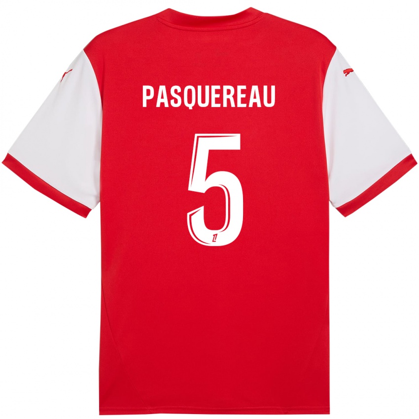 Kinder Julie Pasquereau #5 Rot Weiß Heimtrikot Trikot 2024/25 T-Shirt Österreich