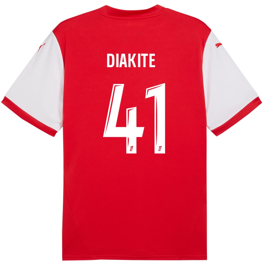 Kinder Ibrahim Diakité #41 Rot Weiß Heimtrikot Trikot 2024/25 T-Shirt Österreich